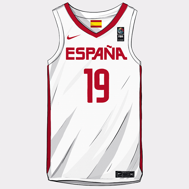 Camiseta xxx Espana 2019 FIBA Baketball World Cup Blanco Hombre